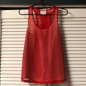 Red racer back tank